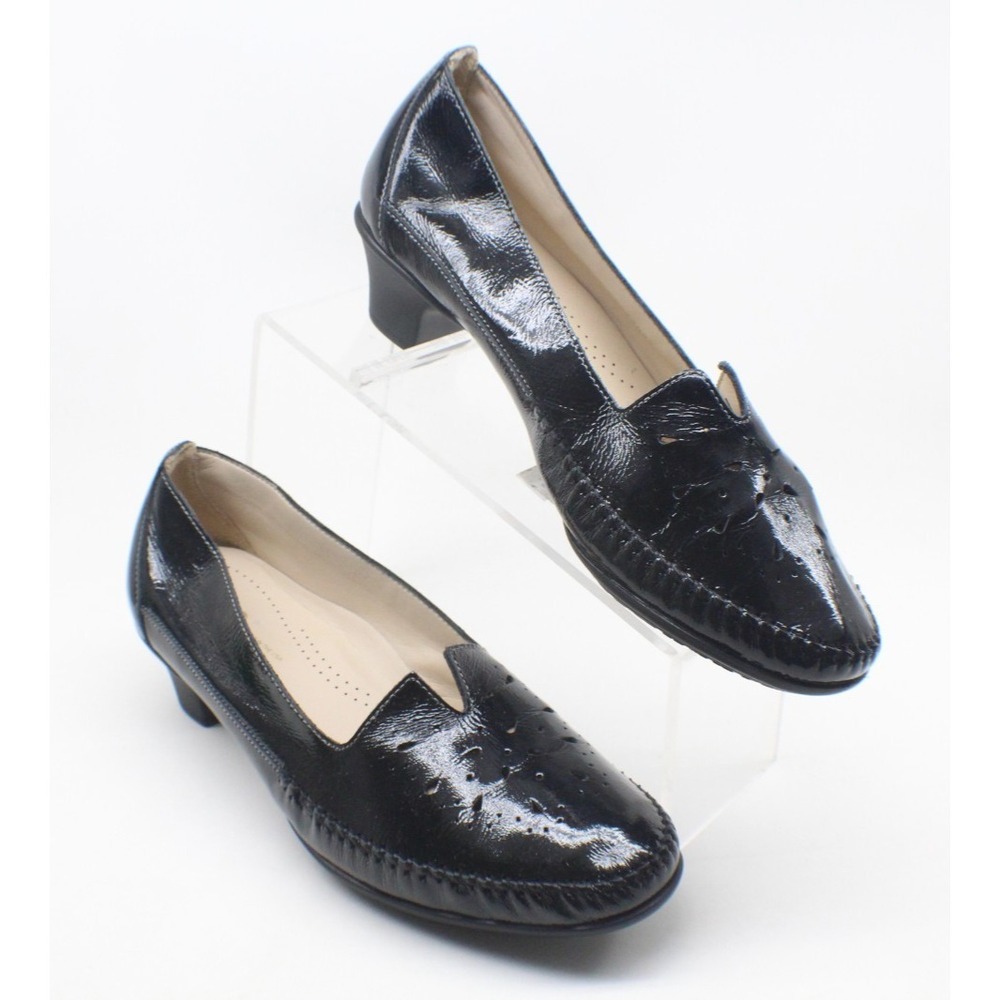 SAS Sonyo Pump Heels Womens 10.5W Black Patent Leather Professional Career Shoes